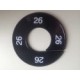 Maatring 9cm zwart/wit 26 
